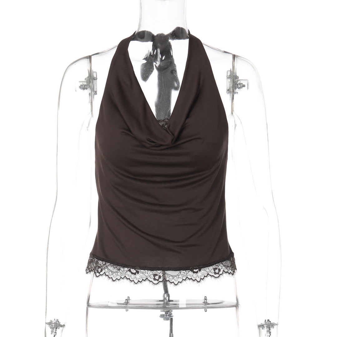 Damen Haltertop mit eleganter Spitzenkante Echo Archiv