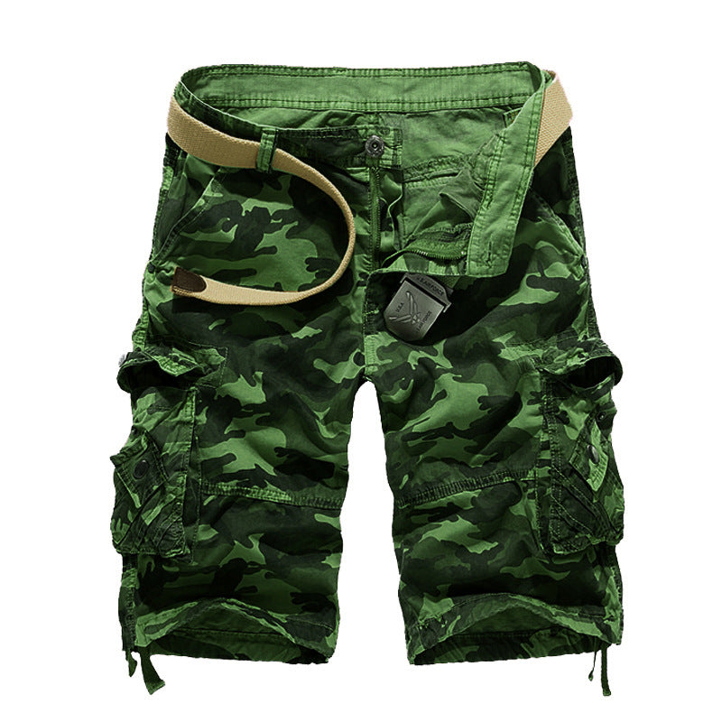 Herren Camo Cargo-Shorts mit mehreren Taschen und verstellbarem Bund Echoarchiv