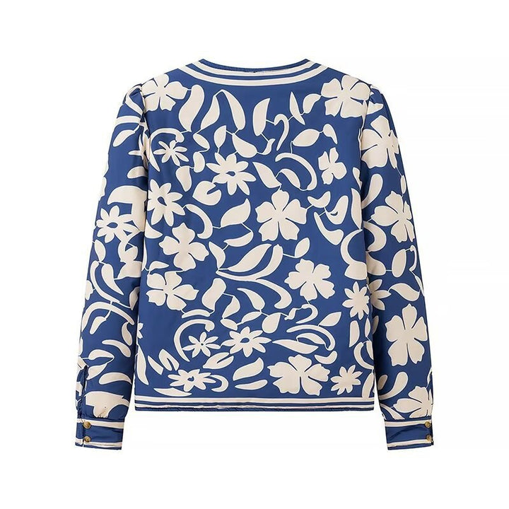 Damen Offene Blazerjacke mit floralem Allover-Print, Rundhalsausschnitt und femininer Passform Echo Archiv
