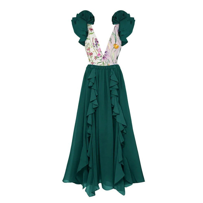 Damen Badeanzug-Set mit voluminösen Rüschendetails und elegantem Überrock Echo Archiv