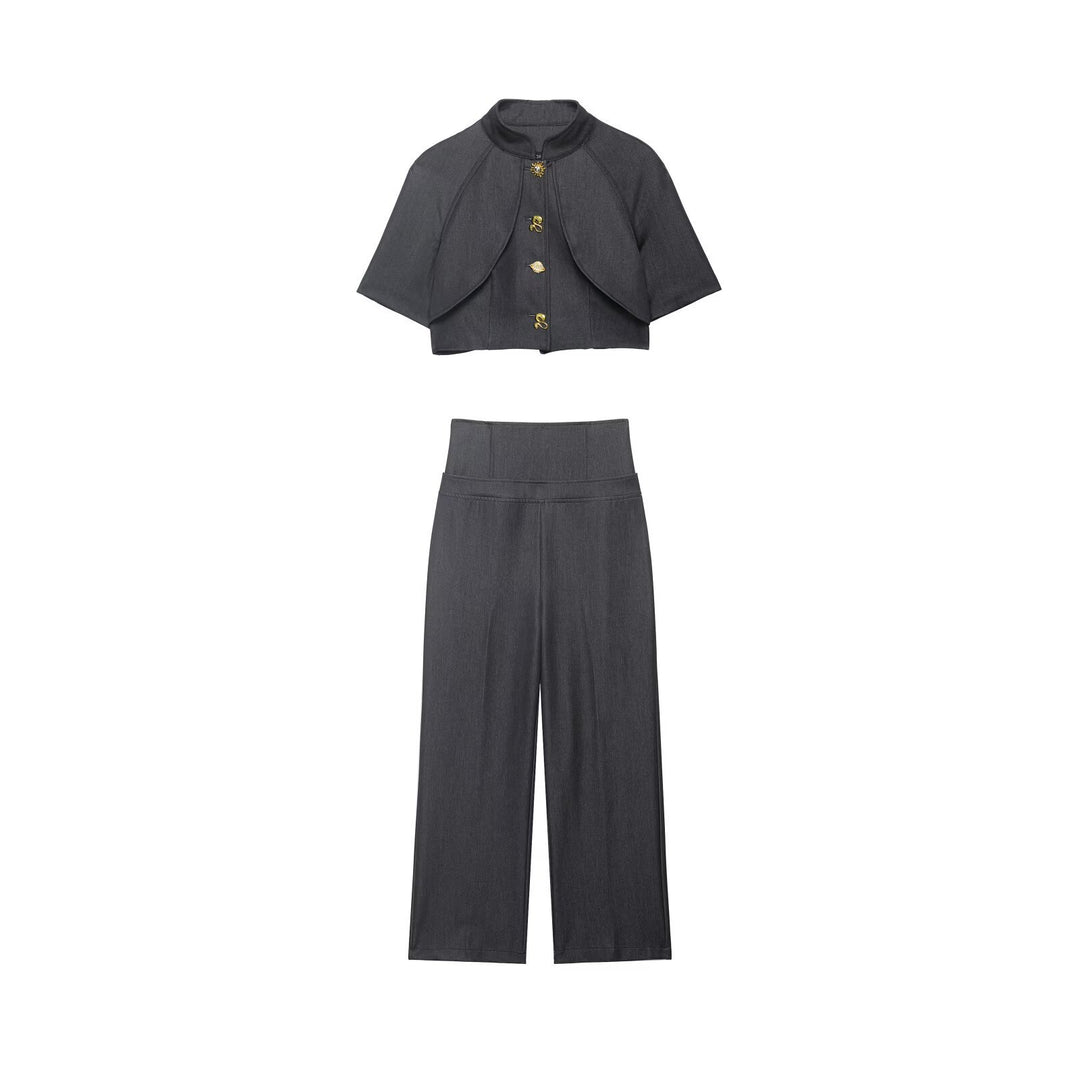 Damen Hochtaillierte Culotte-Hose mit extra breitem Shapingbund Echo Archiv