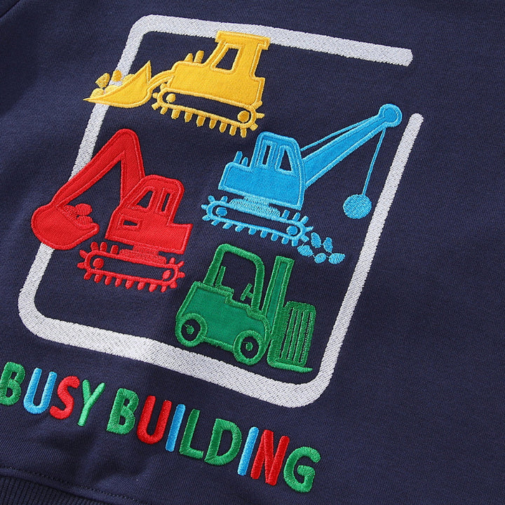 Jungen Sweatshirt mit kreativem Baustellenfahrzeug-Design Echo Archiv