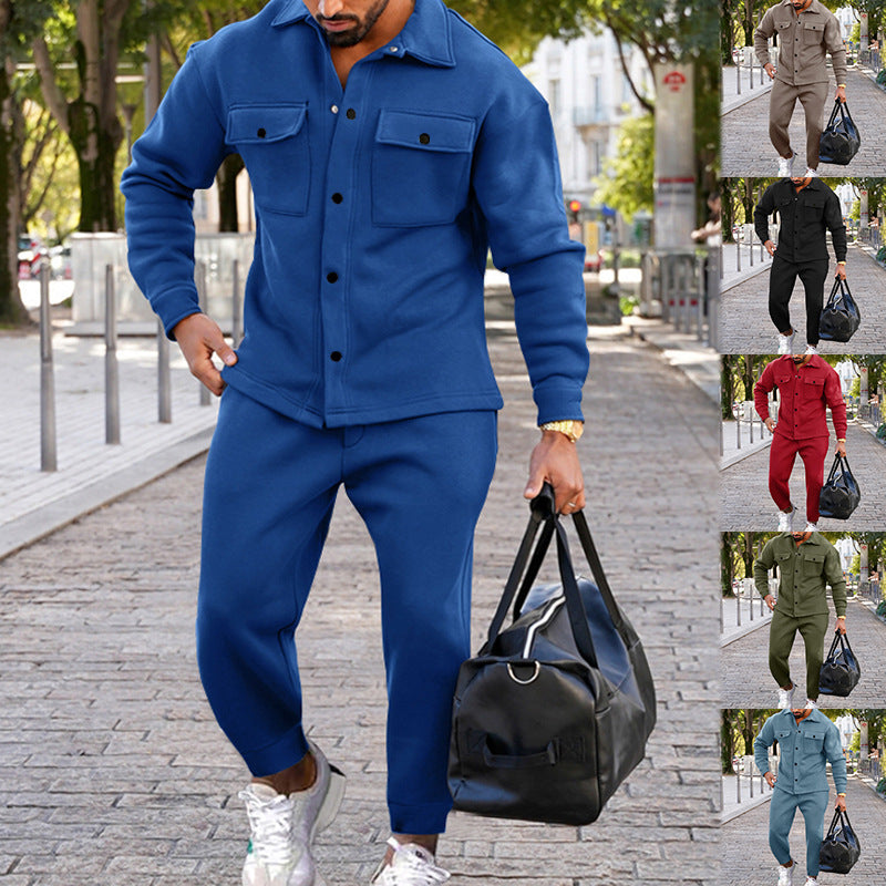 Herren Freizeit Set mit strukturiertem Oberteil und passenden Jogginghosen Echoarchiv