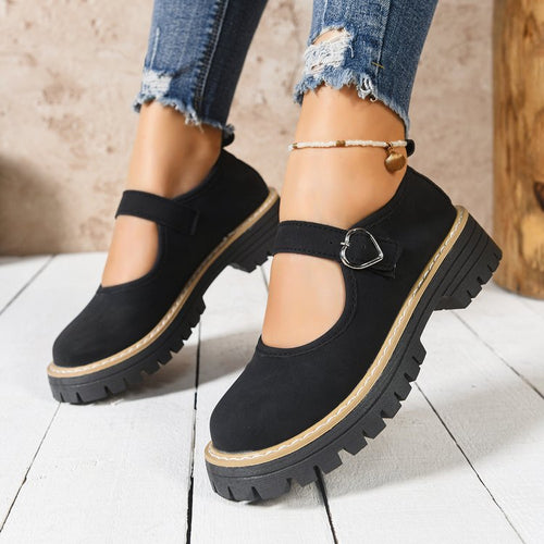 Damen Riemchen‑Slipper im Mary‑Jane‑Stil mit grober Profilsohle und Herzschließe Echo Archiv