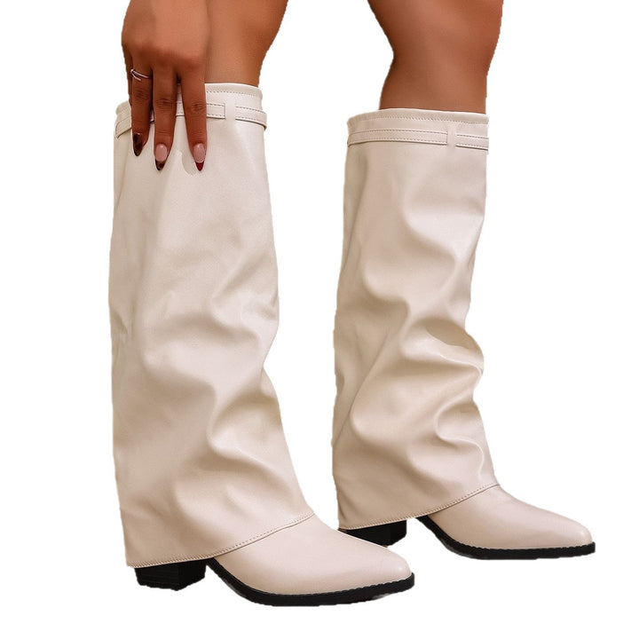 Damen Elegante, knöchelhohe Stiefeletten aus weichem Kunstleder mit modischem Falten-Design Echoarchiv
