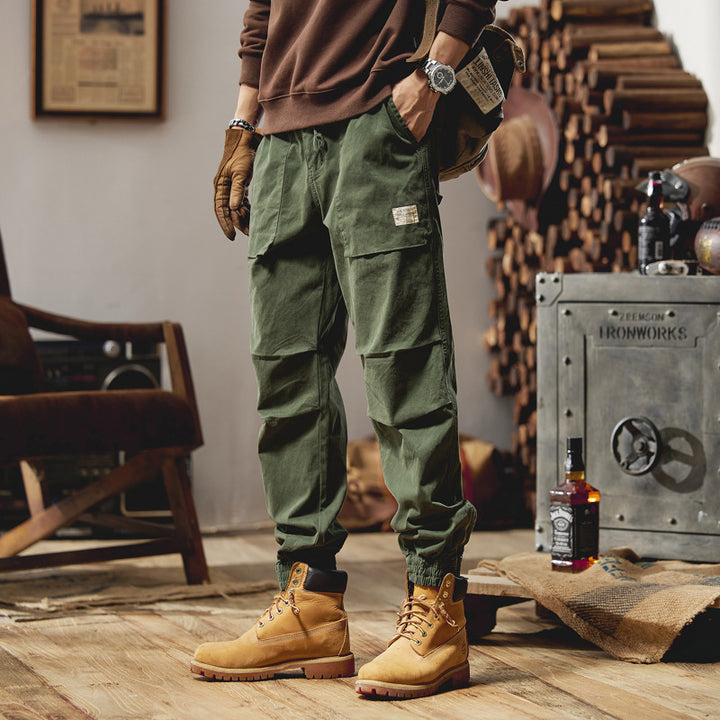 Herren Canvas‑Utility‑Jogger mit verstärkten Kniepaneelen, Klapptaschen und elastischem Knöchelsaum Echo Archiv