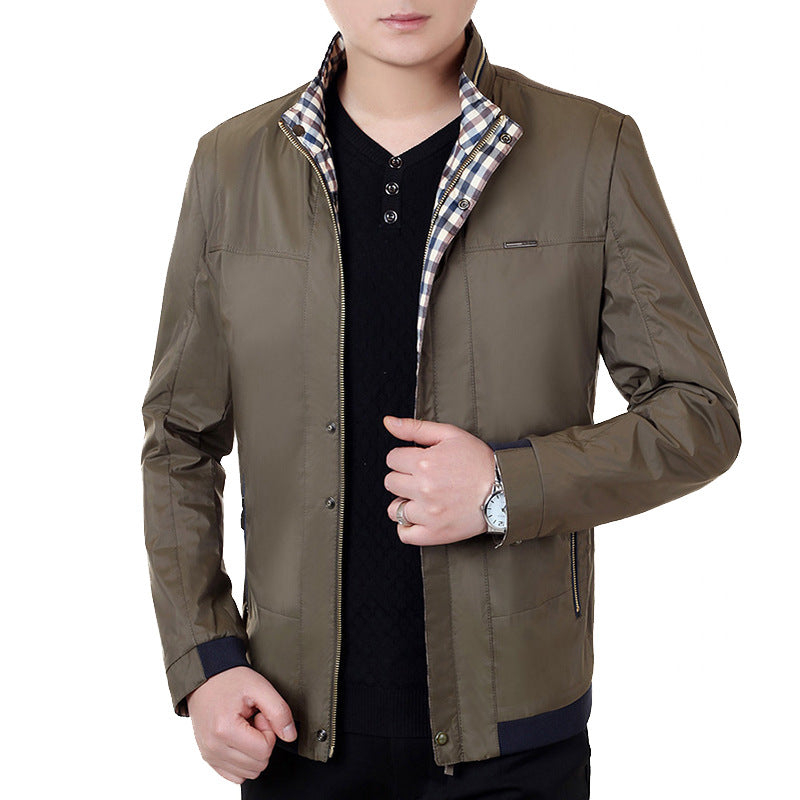 Herren Feldjacke mit Kontrast-Einsätzen und Brust-Reißverschlusstasche – Taviero