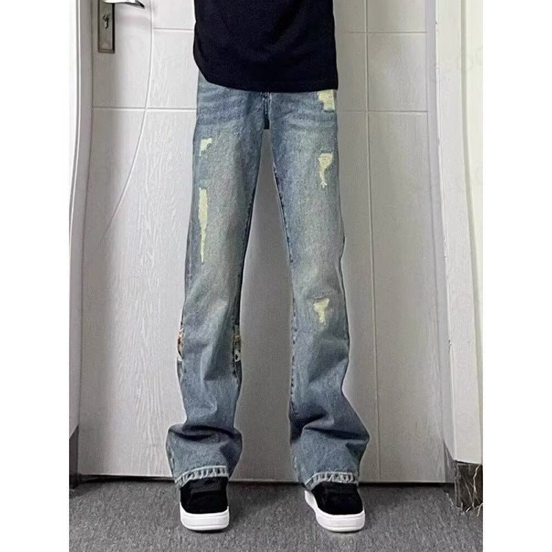 Herren modische und lässige Jeans mit kreativen Zierdetails Echoarchiv