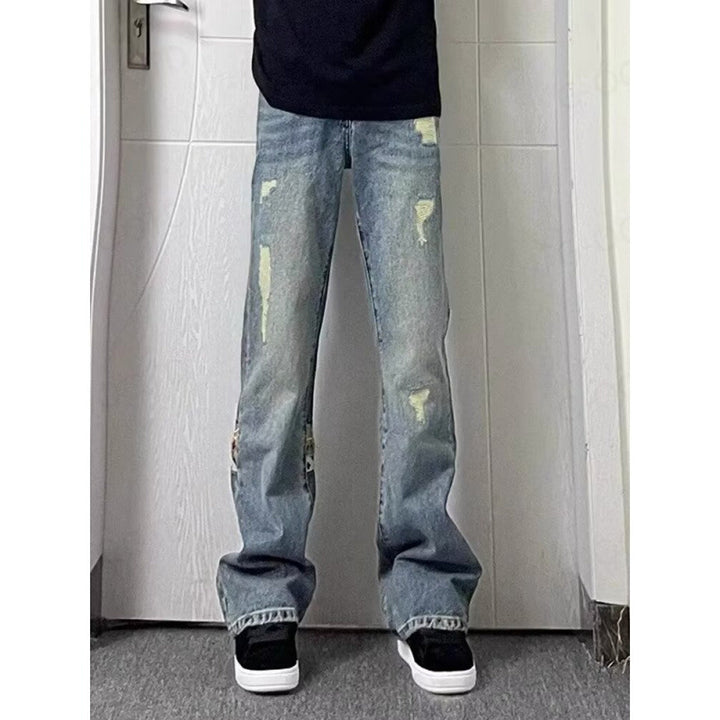 Herren modische und lässige Jeans mit kreativen Zierdetails Echoarchiv