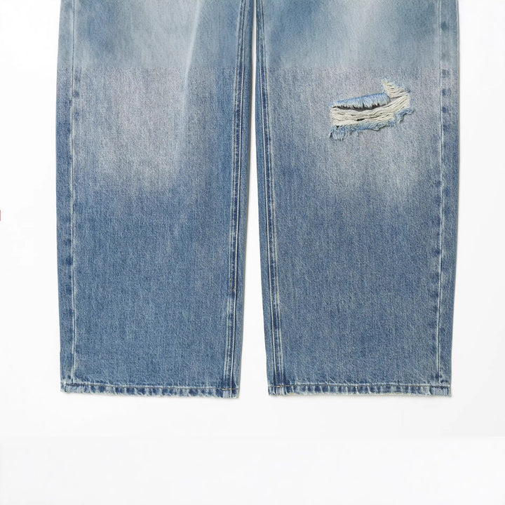 Damen nan weite Destroyed Jeans mit hoher Leibhöhe und umgeschlagener Saum Echo Archiv