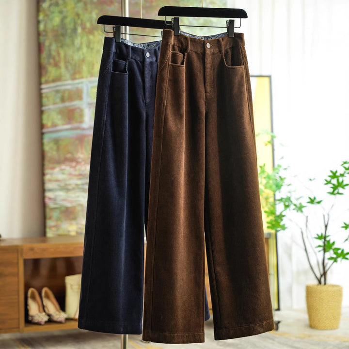 Damen Modische weit geschnittene Cordhose Echoarchiv