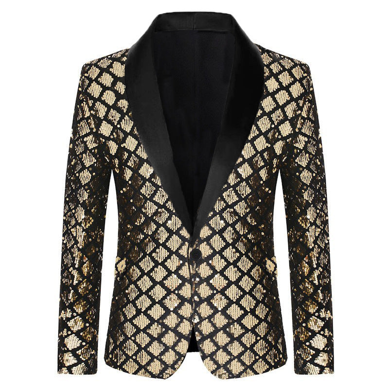 Herren Glamouröser Paillettenblazer Echoarchiv
