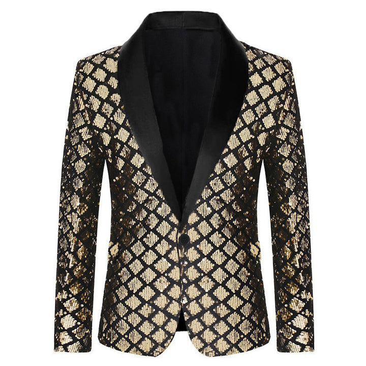 Herren Glamouröser Paillettenblazer Echoarchiv