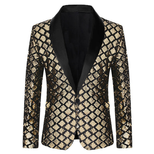 Herren Glamouröser Paillettenblazer Echoarchiv