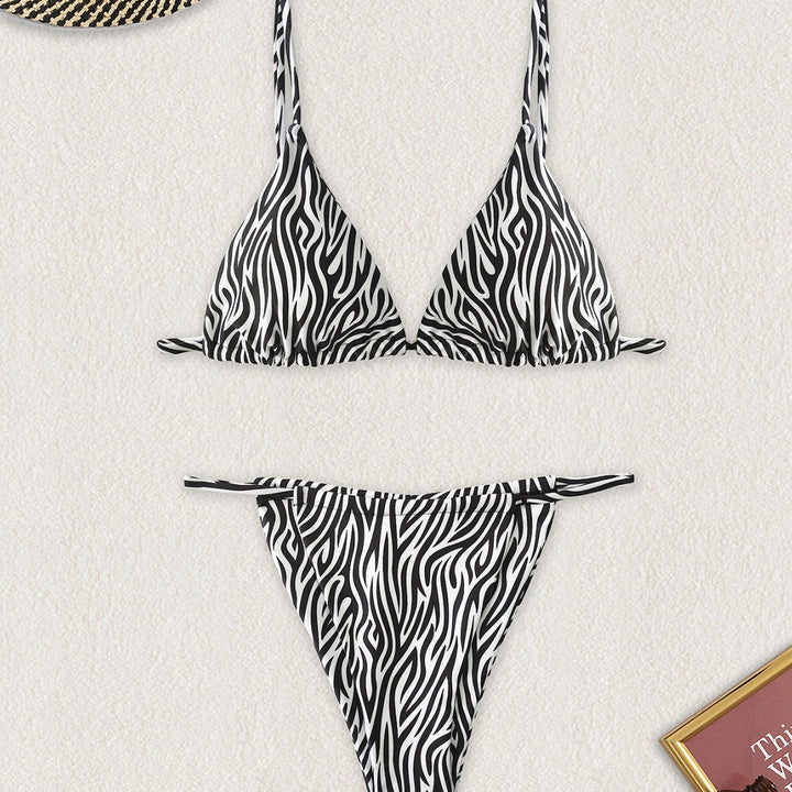 Damen Triangel-Bikini mit spannendem Zebra-Design und verstellbaren Trägern Echo Archiv