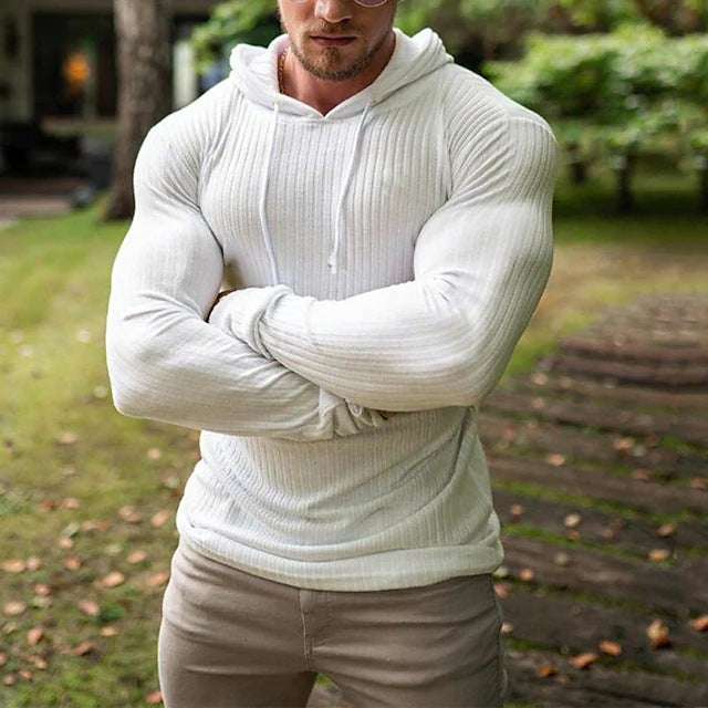 Herren stylischer Kapuzenpullover mit strukturiertem Stoff Echoarchiv