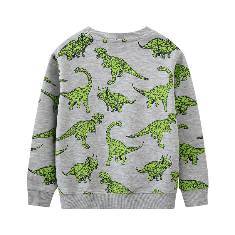 Kinder Sweatshirt mit kreativem Dinosaurier-Muster Echo Archiv