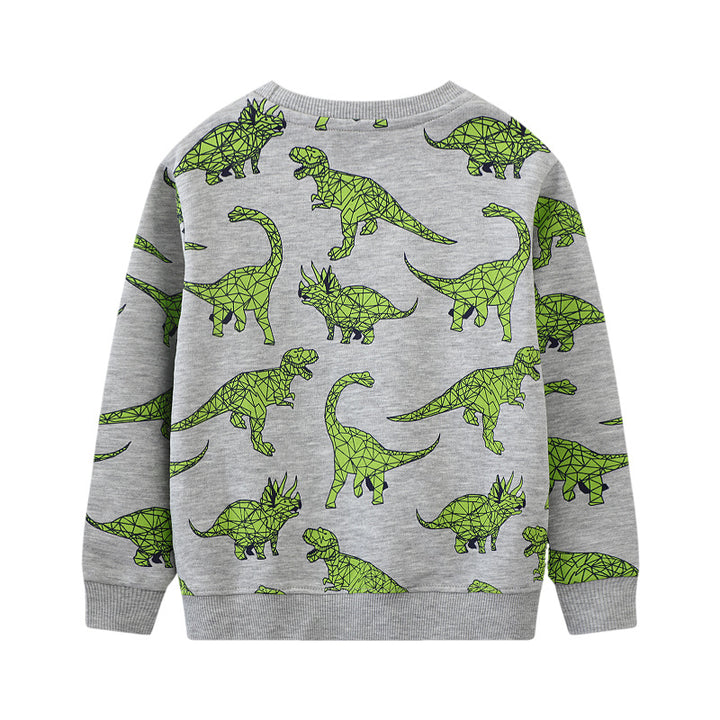 Kinder Sweatshirt mit kreativem Dinosaurier-Muster Echo Archiv