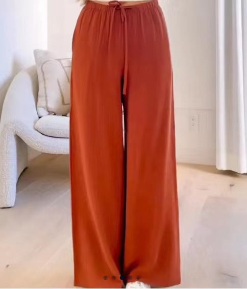 Damen weite Leinenhose mit elastischem Bund und praktischen Seitentaschen Echo Archiv