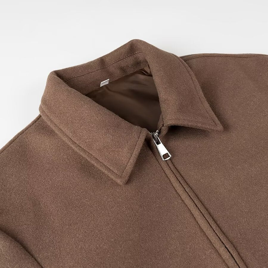 Damen Kurzjacke aus Wollmix mit Reißverschluss und kastiger Oversize-Silhouette Echo Archiv