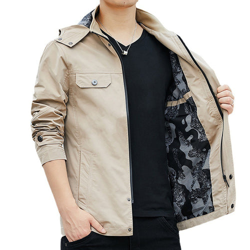 Herren Leichter Kapuzen-Fieldblouson im Casual-Utility-Stil Echoarchiv