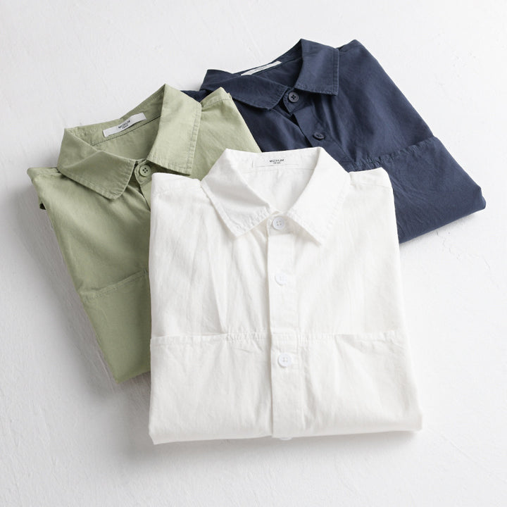 Herren Casual-Layering Hemdjacke mit versteckten Brustpaspeln und weichem Griff Echoarchiv
