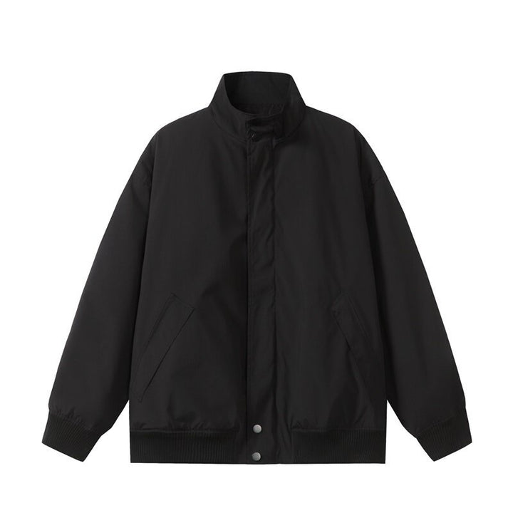 Unisex Kurz geschnittene Oversize-Bomberjacke mit Stehkragen, verdeckter Frontblende und Rippenbündchen Echoarchiv