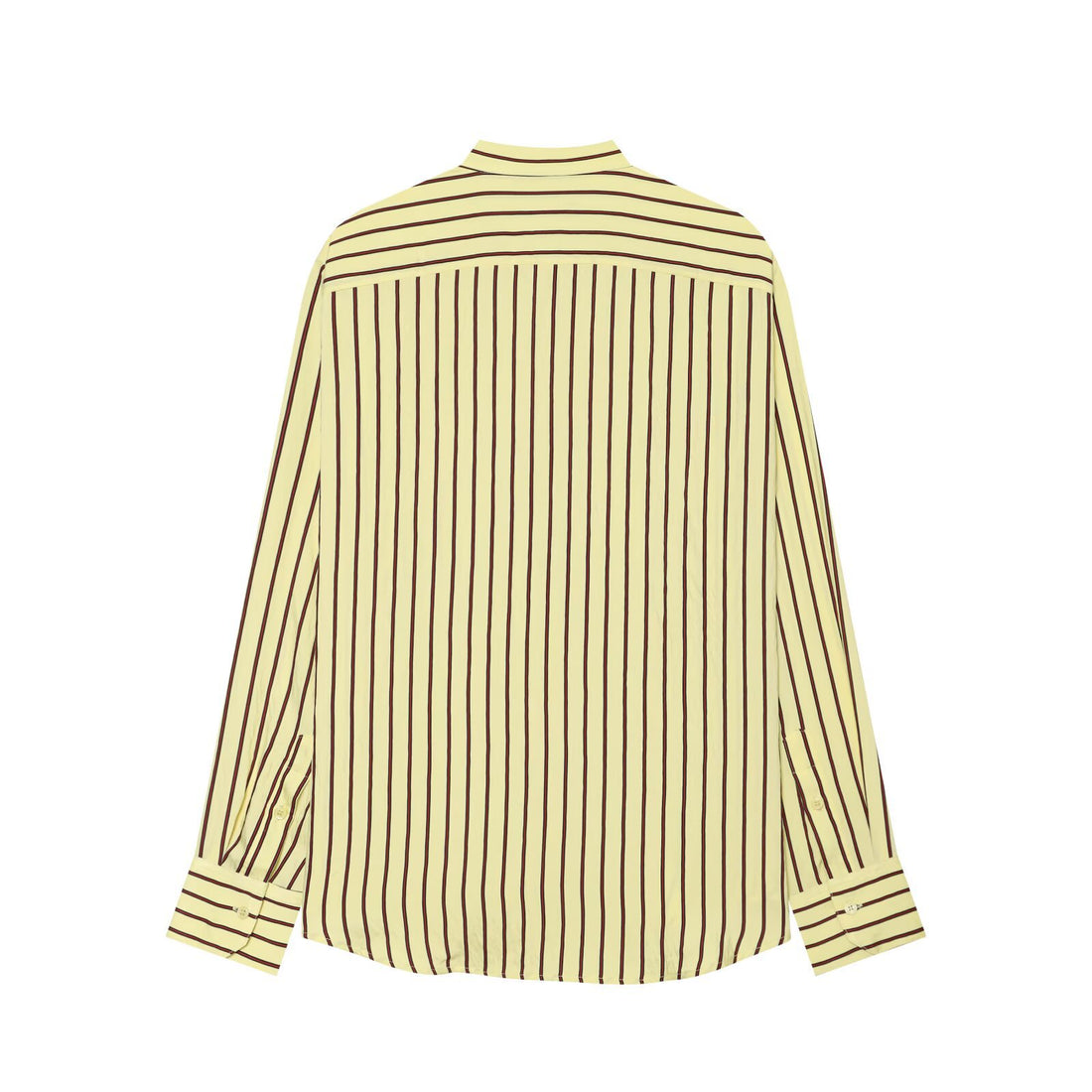 Damen Gestreifte Oversize-Bluse mit Stehkragen und Brusttasche Echoarchiv