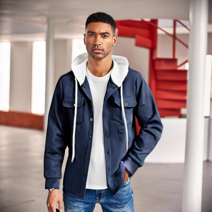Herren modische Hybrid-Jacke mit abnehmbarer Kapuze und praktischen Taschen Echoarchiv