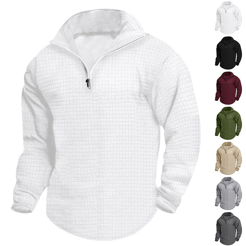 Herren Hochwertiger Fleece-Pullover mit Stehkragen und Reißverschluss Echoarchiv