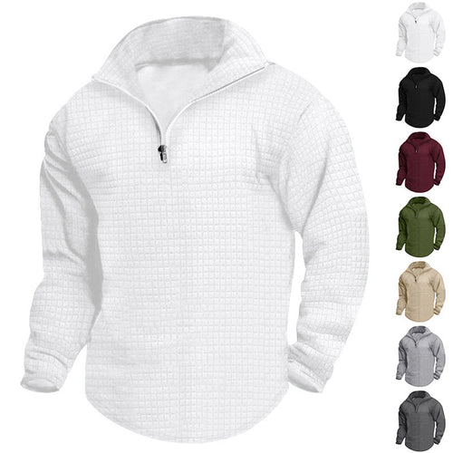 Herren Hochwertiger Fleece-Pullover mit Stehkragen und Reißverschluss Echoarchiv