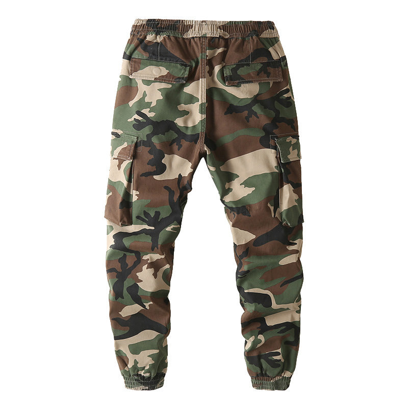 Herren Slim-Fit Cargohose im Tarnmuster mit elastischem Tunnelzugbund und verstärkten Knien Echoarchiv