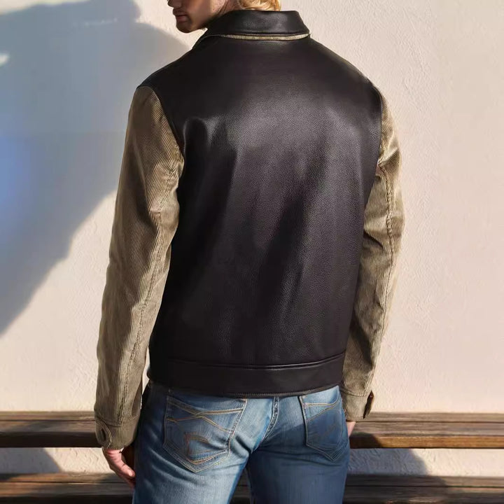 Herren Lederjacke mit Cordärmeln Echoarchiv