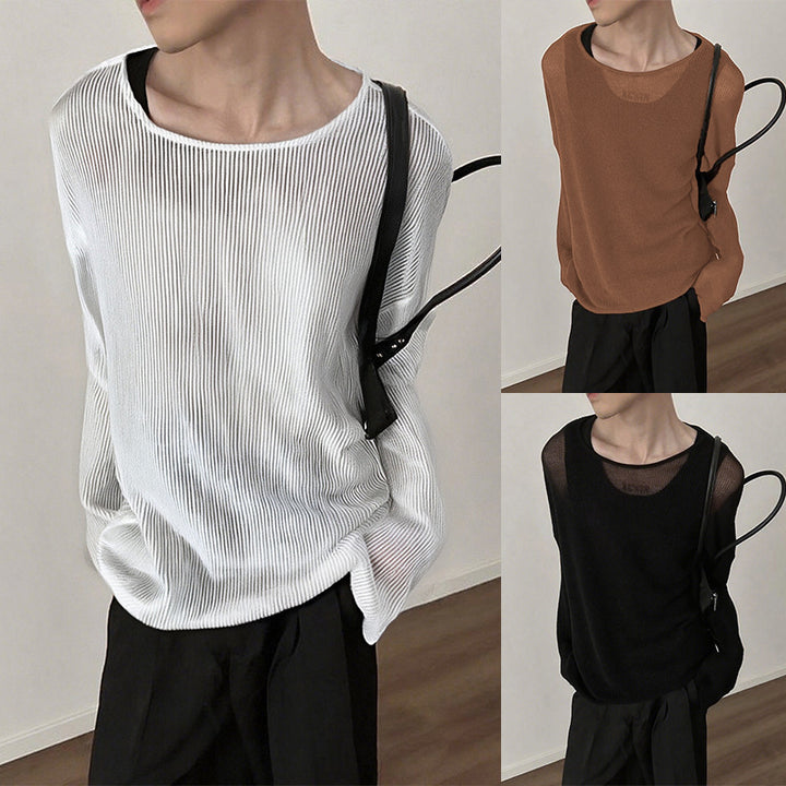 Damen Langarmshirt mit strukturiertem Rippenmuster und lässigem Schnitt Echoarchiv