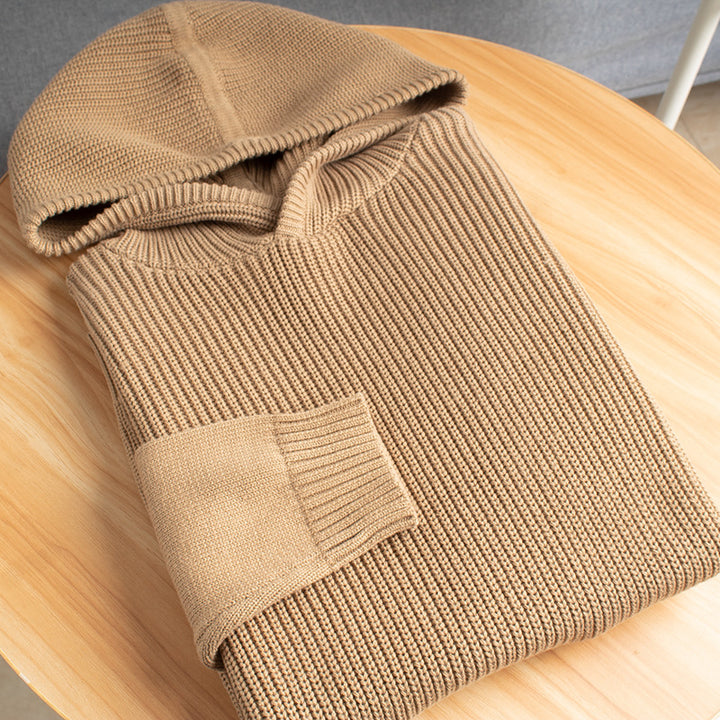 Damen Grobstrickpullover mit Kapuze Echo Archiv