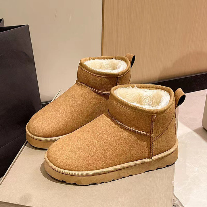 Damen Gefütterte Kurz-AnklEcho Archivoots aus Veloursimitat mit Teddyfutter und dämpfender Plateau-Sohle Echo Archiv