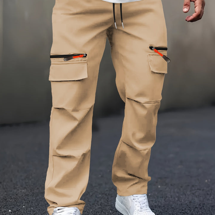 Herren Technische Cargo-Jogginghose mit Reißverschlusstaschen, Klappfächern & Tunnelzugbund Echo Archiv