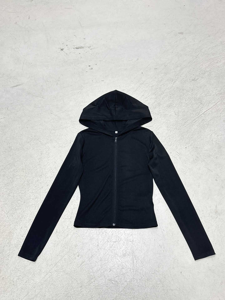 Damen Taillierte Kapuzenjacke mit Reißverschluss und schlanker Silhouette – Auréline