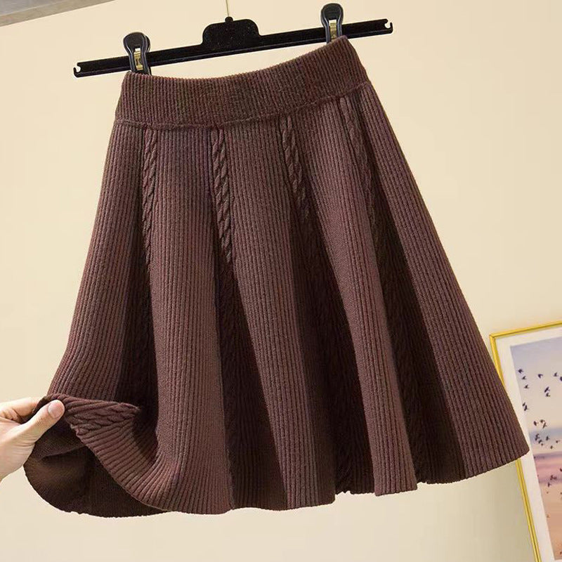 Damen Wadenlanger Strickrock mit Zopfmuster Echo Archiv