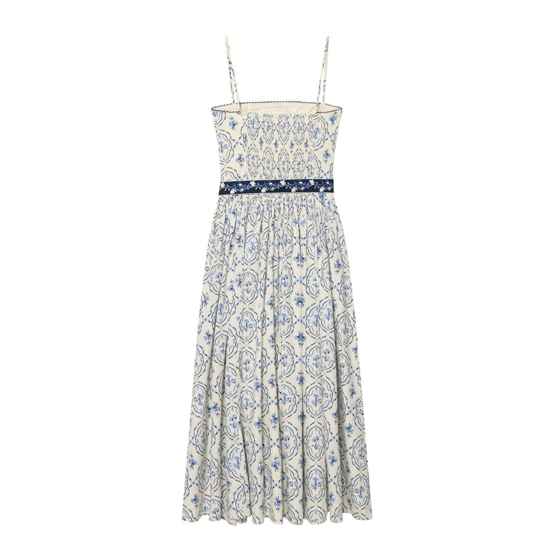 Damen Maxikleid mit floralem Muster und verstellbaren Spaghetti-Trägern Echo Archiv
