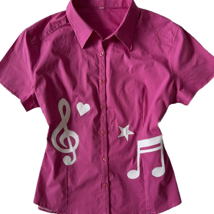 Damen Musikalisches Kurzarmhemd Echo Archiv