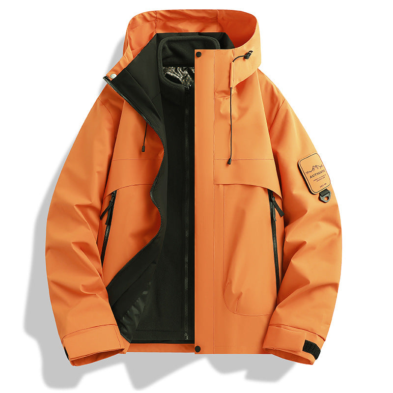 Herren modulare wasserdichte Outdoorjacke mit abnehmbarer Fleece-Innenjacke und verstellbarer Kapuze Echo Archiv