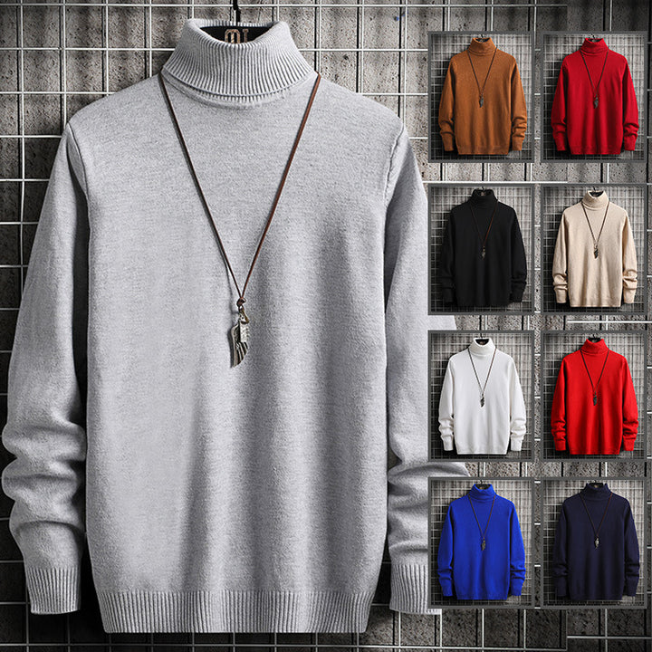 Herren lässiger Rollkragenpullover aus hochwertiger Wolle Echoarchiv