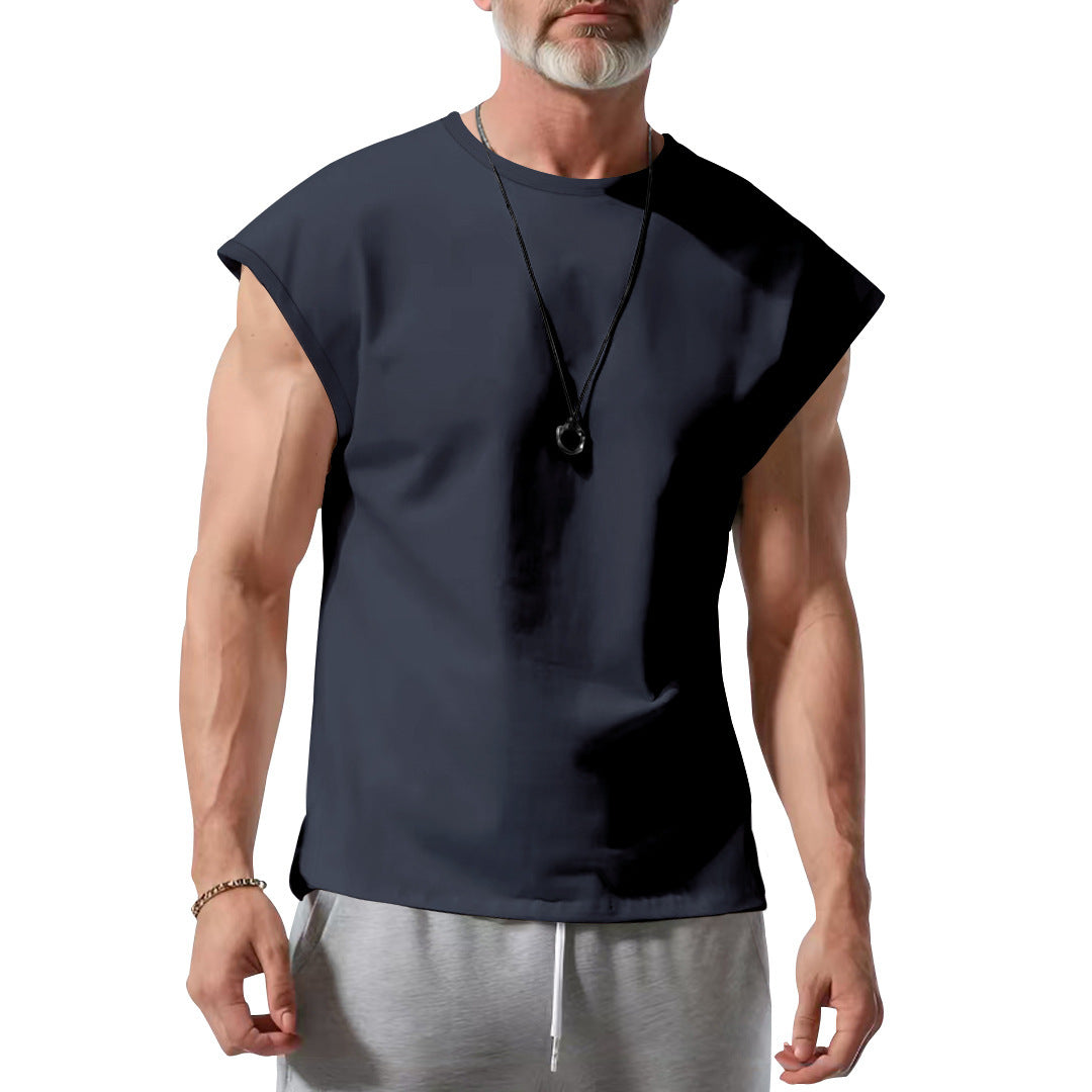 Herren nan athletisches abgeschnittenes Tanktop mit breiten Armöffnungen und Rundhalsausschnitt Echoarchiv