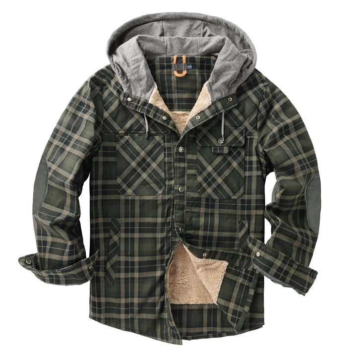 Herren Flanelljacke mit Kapuze und weichem Futter Echoarchiv