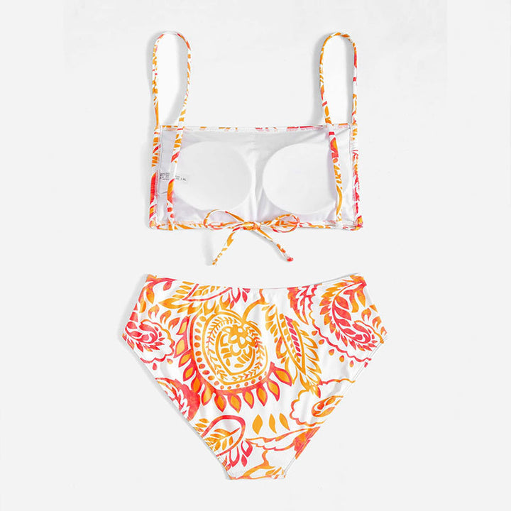 Damen Triangel-Bikini mit fröhlichem Blumenmuster und eleganten Rüschendetails Echo Archiv