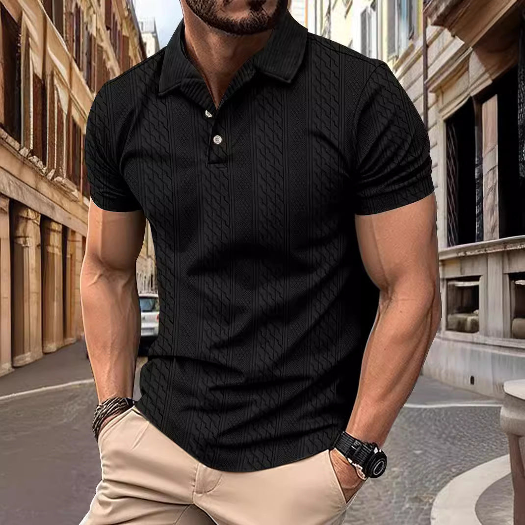 Herren Polohemd mit strukturiertem Design und modernem Kragen Echoarchiv