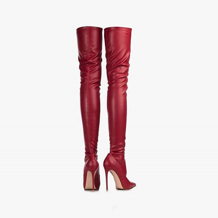 Femme Über-die-Knie Spitzenzehen Stiletto Stiefel Echoarchiv