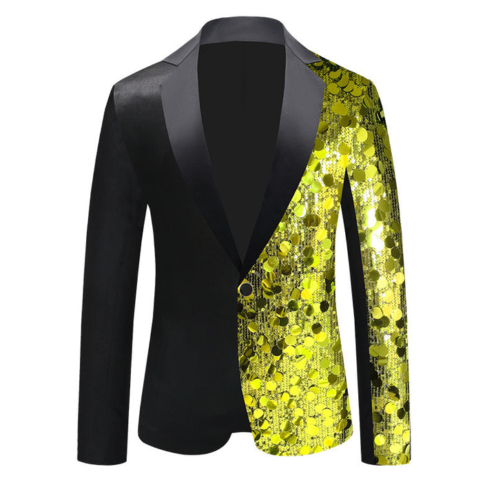 Herren Glitzernder Smokingblazer mit asymmetrischem Design Echoarchiv