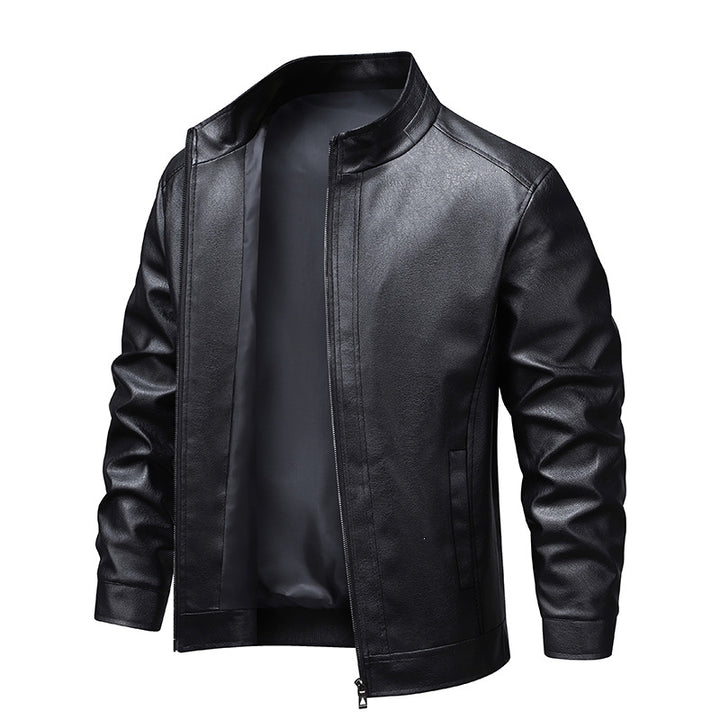 Herren Premium-Kunstleder-Blousonjacke mit Verdecktem Zwei-Wege-Reißverschluss & Rippbündchen Echoarchiv